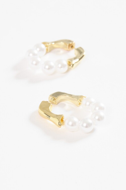 Aros perlas dorado