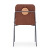 Silla patas metal grafito c/ circulo madera tela terracota Silla patas metal grafito c/ circulo madera tela terracota