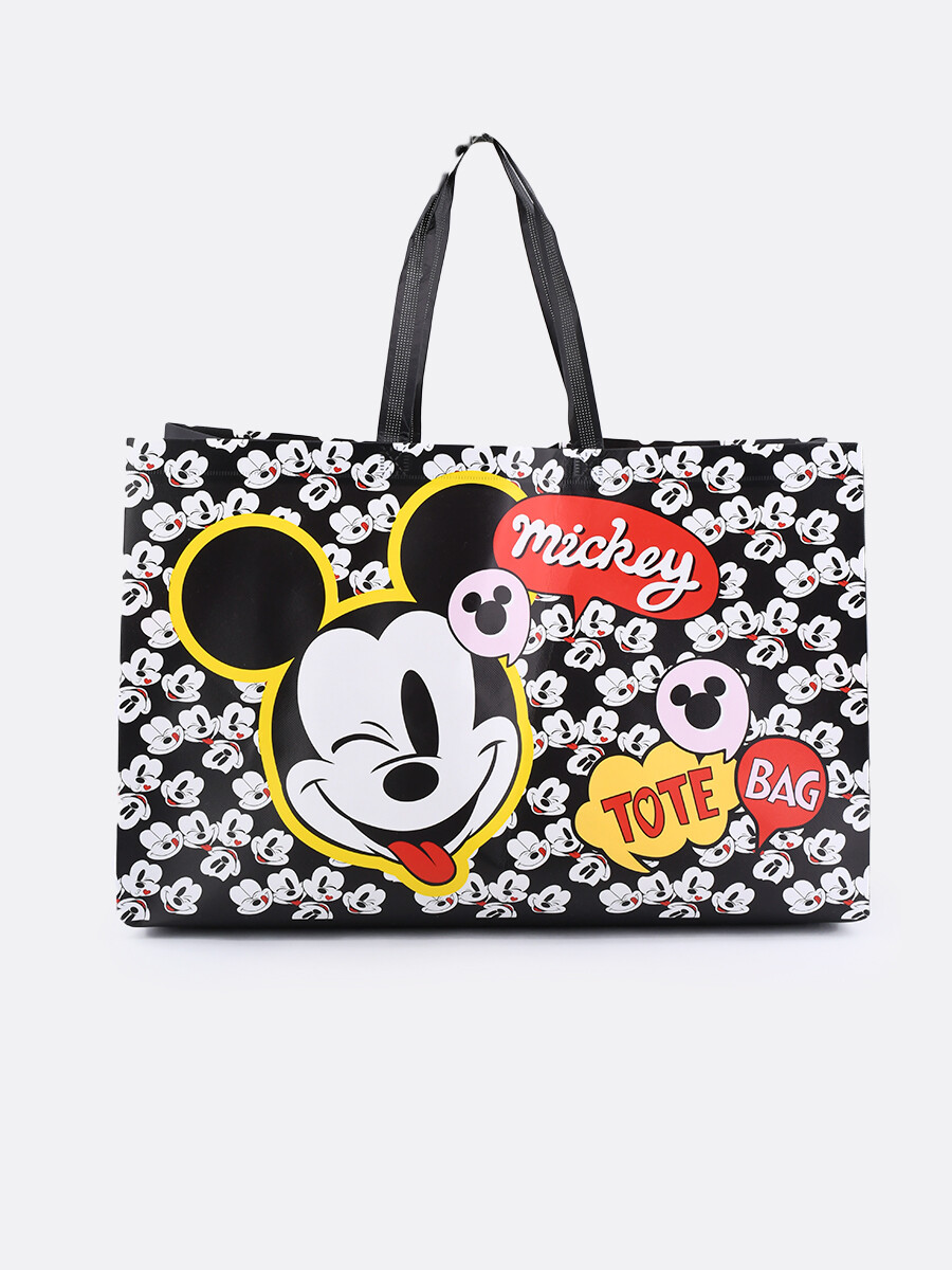 BOLSA LAMINADA MICKEY TOTEBAG - NEGRO 