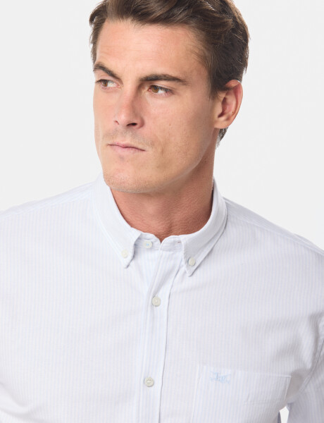 CAMISA OXFORD A RAYAS Celeste
