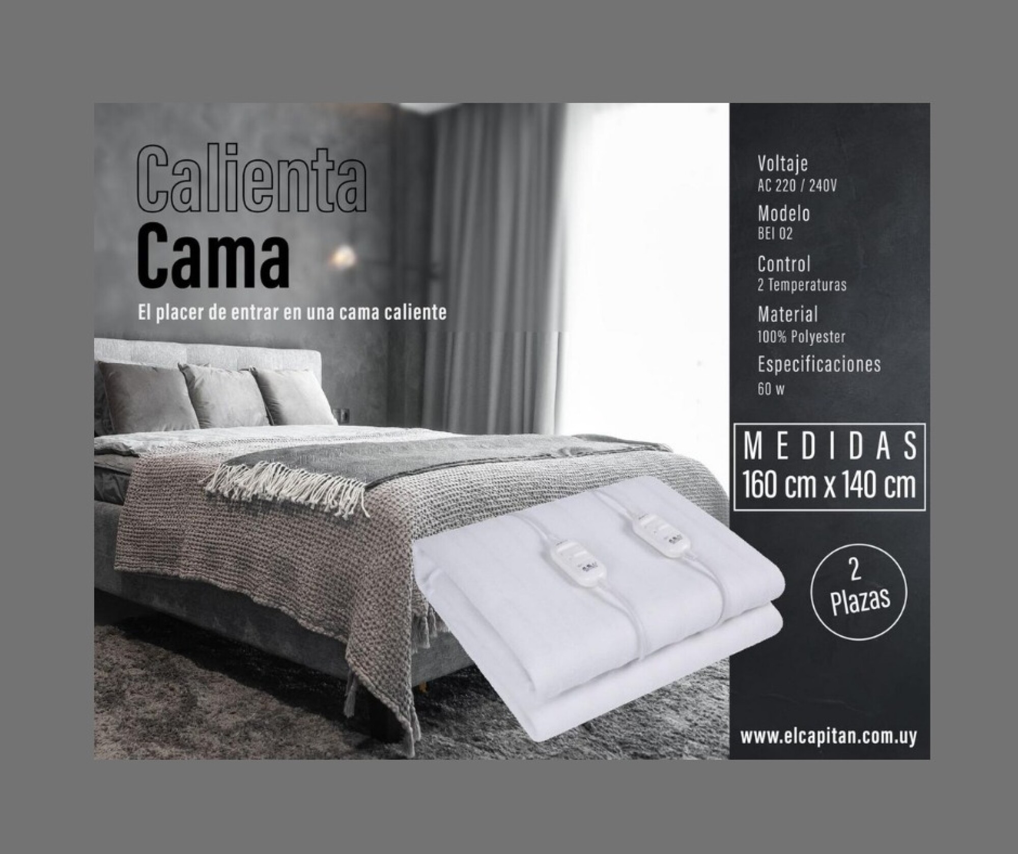 Calienta Cama 100% Polyester Doble