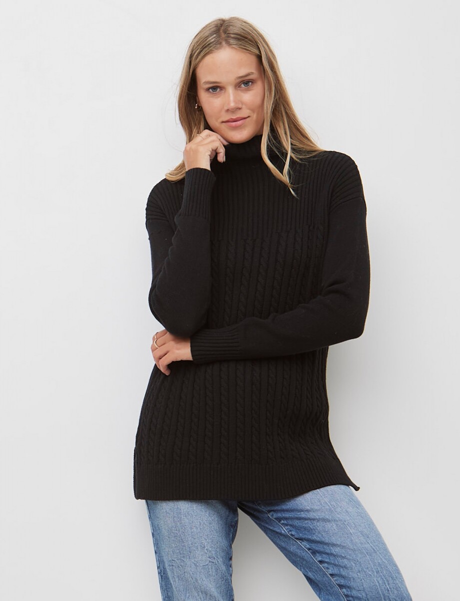 Polera Trenza - Negro 