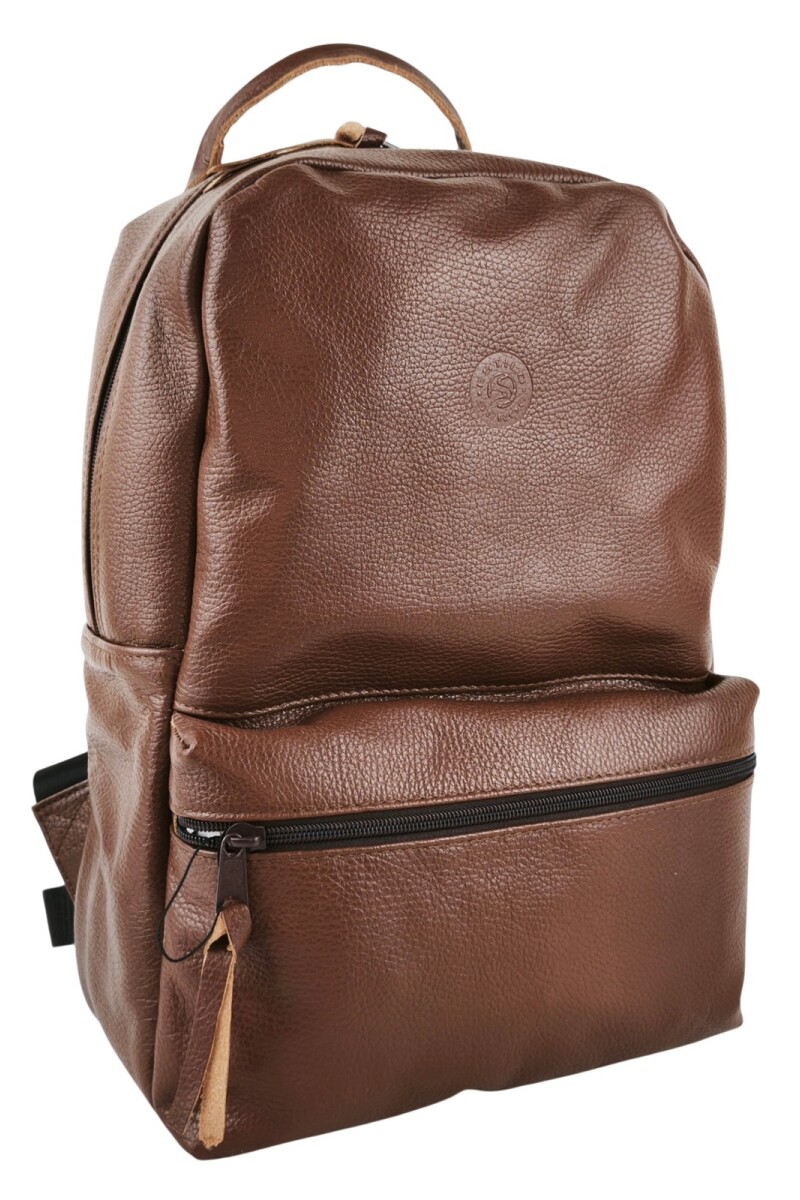 Mochila de cuero urbana Marrón