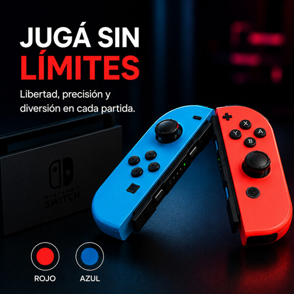 Control Joystick Para Nintendo Switch Inalámbrico Bluetooth Color Rojo y Azul.