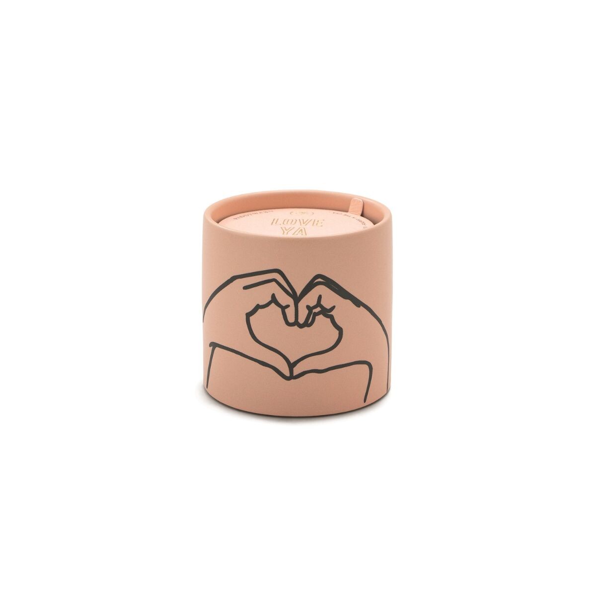 Vela aromática cerámica con impresión - Love Ya 