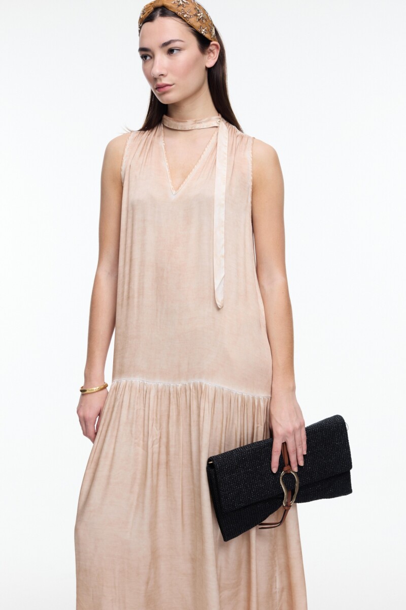 VESTIDO HALTER Beige