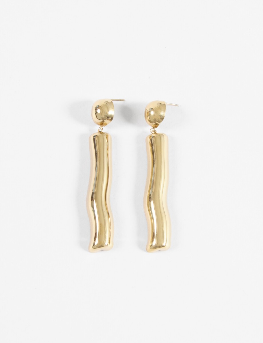 Caravanas largas acero - dorado 