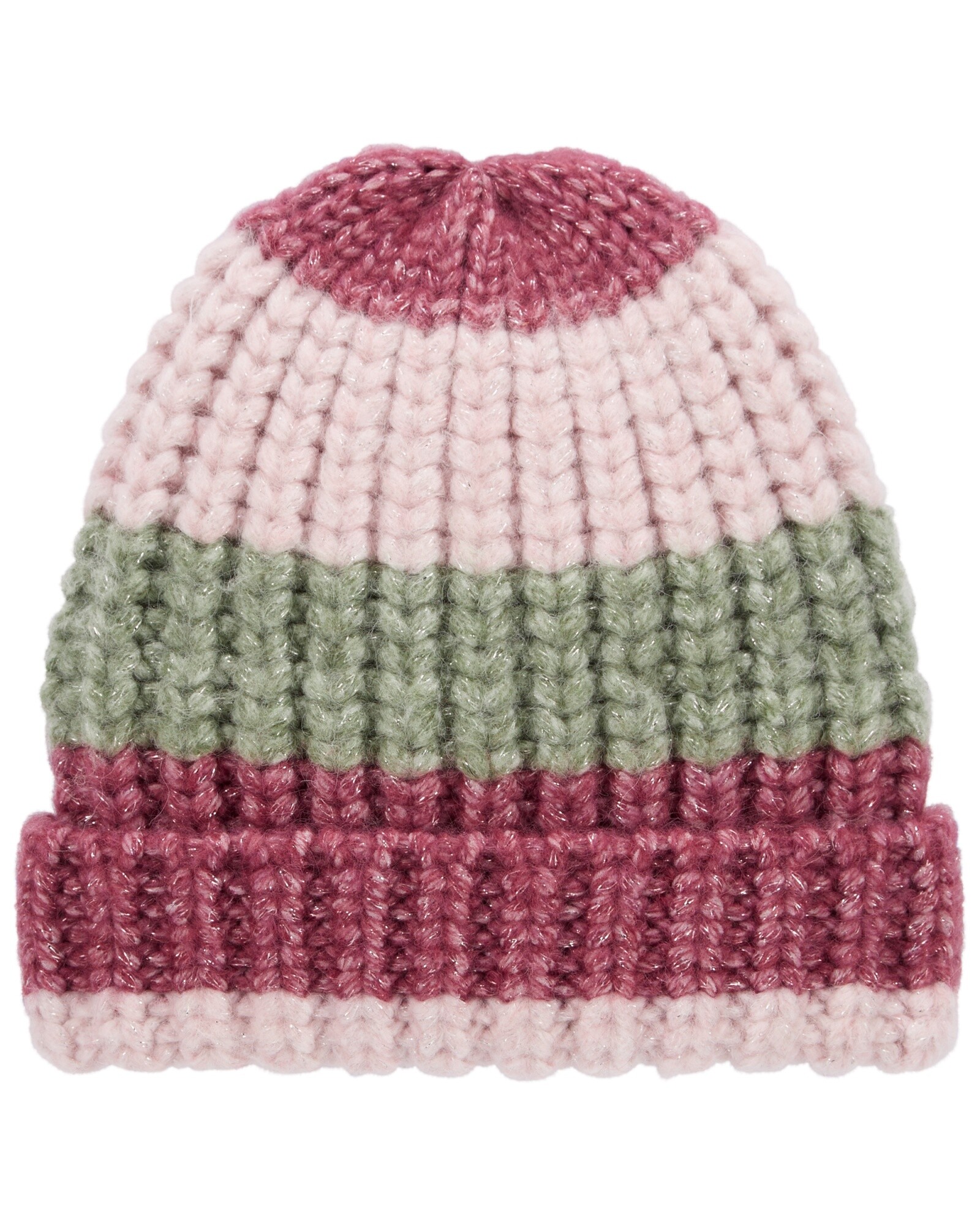 Gorro de lana, diseño a rayas Sin color