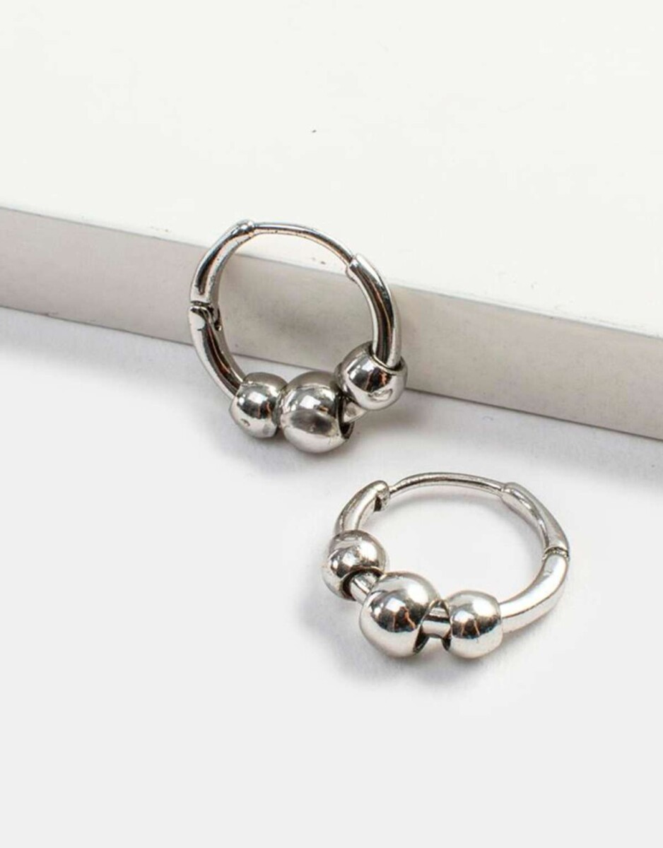 Argollas De Metal - Plateado Rodio 