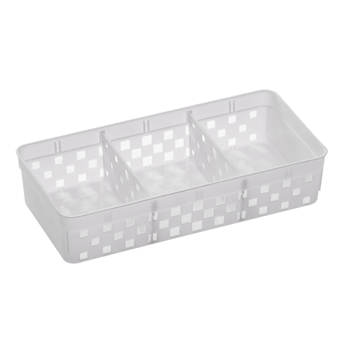 Caja Organizadora Plástica Quadratta c/ Divisiones 23x11x5Cm - Blanco 