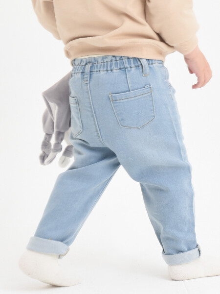 Pantalón de jean paper bag Azul claro