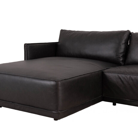 SILLÓN C/CHAISE IZQUIERDO 3 CUERPOS CUERO-100-NATURAL NEGRO ROMEO TP3 LA PAZ
