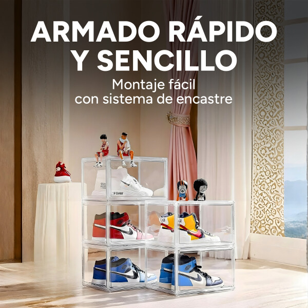 Caja Organizadora Zapatos 100% Transparente Premium Pack X12 Transparente