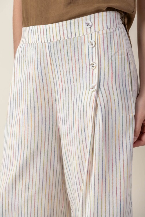 Pantalón ancho de lino Pantalón ancho de lino