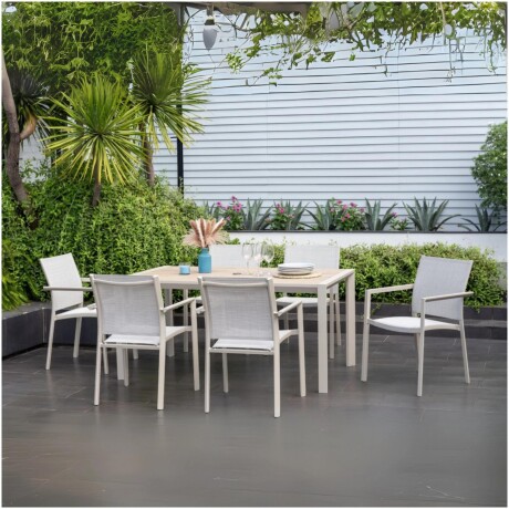 Mesa Rectangular Para Jardín RUSTICO Urbanite 160X90 CM - Beige Mesa Rectangular Para Jardín RUSTICO Urbanite 160X90 CM - Beige