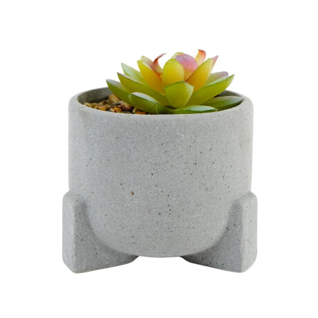 Planta artificial con maceta de hormigon Planta artificial con maceta de hormigon