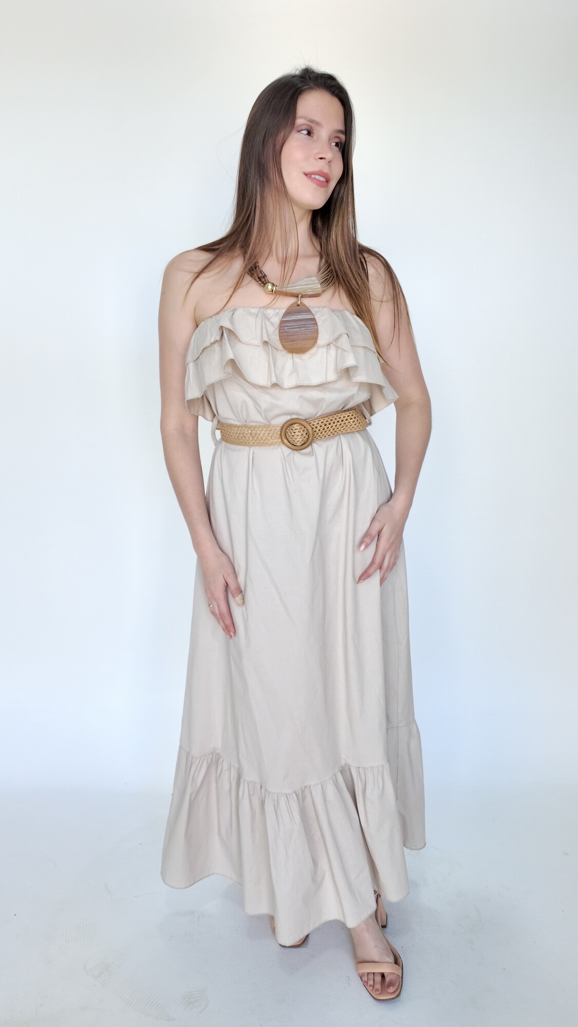 Vestido kurami Beige
