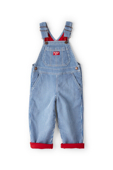 Enterito jean a rayas con forro rojo Sin color