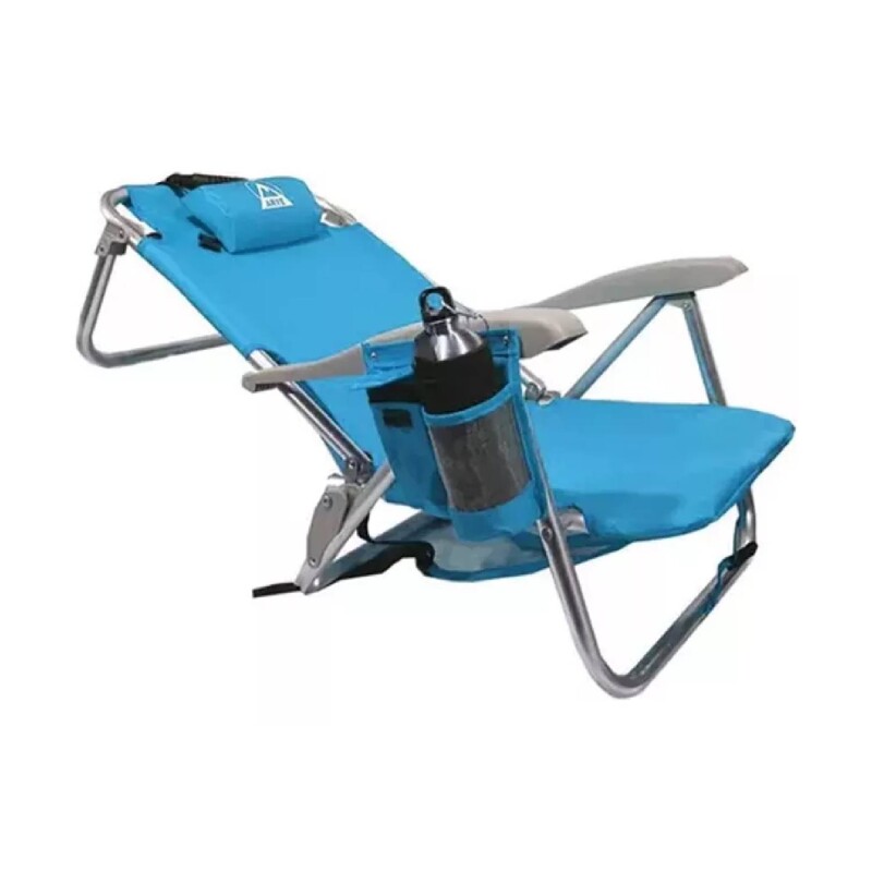 Silla playera plegable Arye tipo mochila con bolsillo térmico y posa botella Silla playera plegable Arye tipo mochila con bolsillo térmico y posa botella