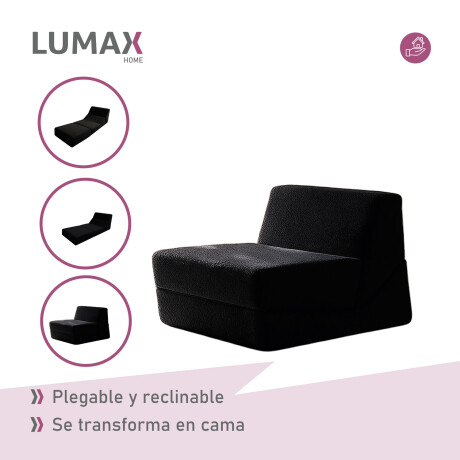 Sillón Sofá Plegable Lumax Modelo Lahti en caja Compactado Negro