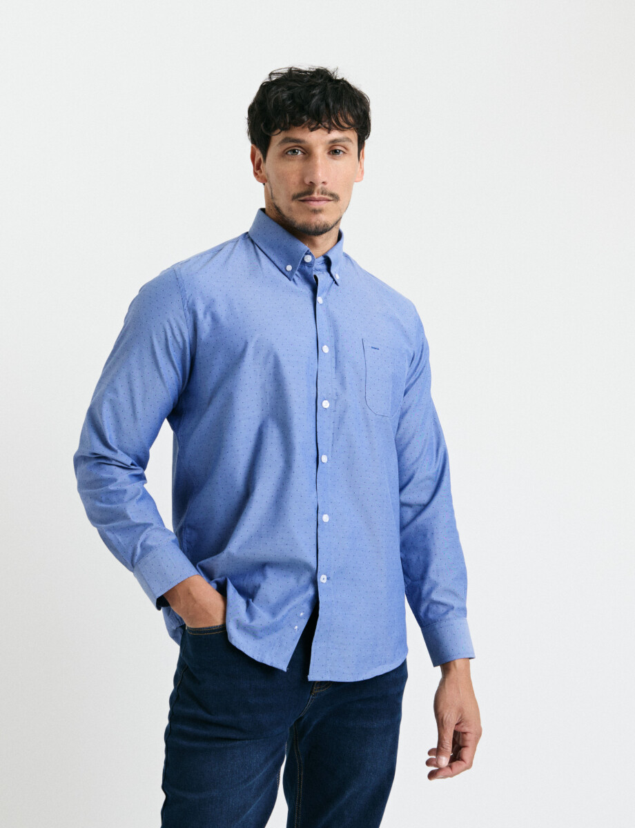 012593 CAMISA HARRINGTON LABEL Azul
