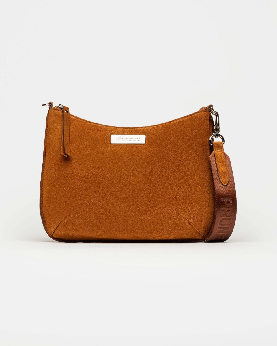 Bandolera Mia en cuero gamuza - Oxido 
