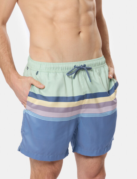 SHORT DE BAÑO RAYADO Piedra