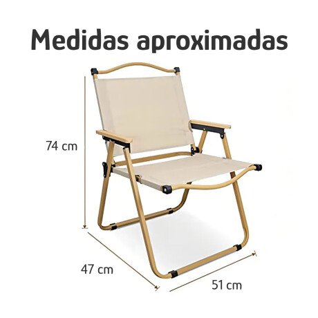 Set Playa Sillas x2 Metal Madera + Conservadora 20L PolarBox Beige