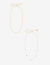 Collares Cortos Piedra Set De Collares De Acero Con Piedra - Dorado