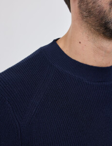 470657 SWEATER HARRINGTON LABEL Azul Oscuro