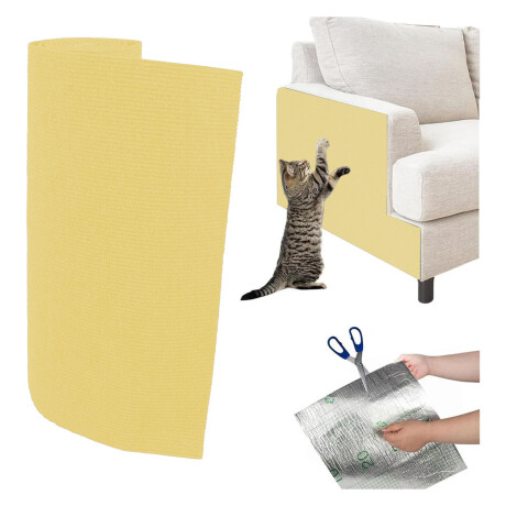 Rascador Gato Adhesivo 100x30cm Protector Muebles Sofá Pared Beige