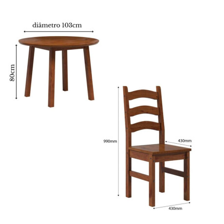 Conjunto de Comedor 4 sillas Brunei Nogal