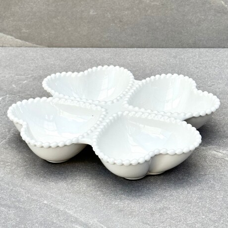 Copetinero De Cerámica Cuatro Divisiones Largo 24cm x Alto 3cm Copetinero De Cerámica Cuatro Divisiones Largo 24cm x Alto 3cm