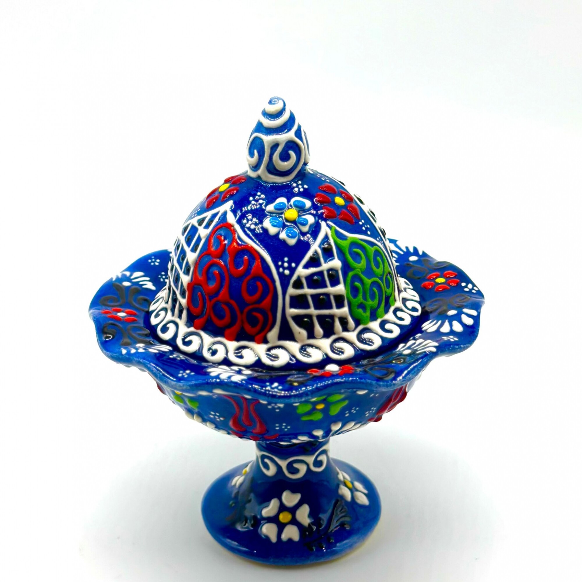 Azucarero de cerámica pintado - Azul — Turkish Bazar
