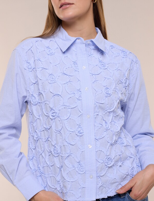 Camisa Milrayas Con Textura Floral 3d CELESTE