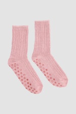 Medias tejido grueso con antideslizante Rosa antique