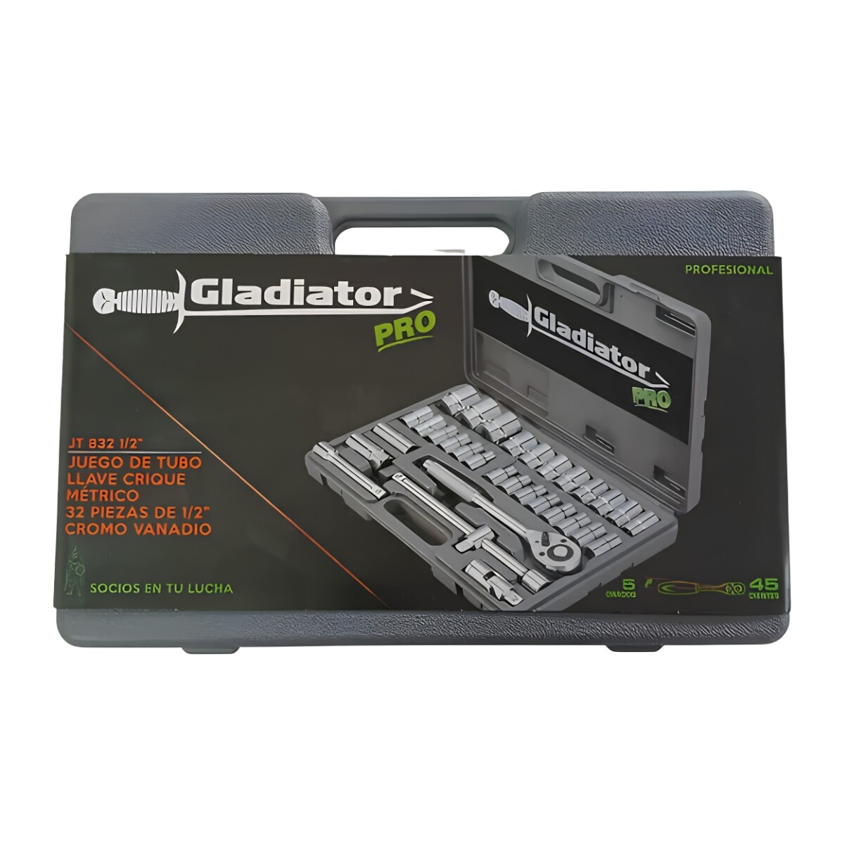 JUEGO DE TUBO, LLAVE CRIQUET METRICO 32P 1/2" GLADIATOR PRO Juego De Tubo, Llave Criquet Metrico 32p 1/2" Gladiator Pro