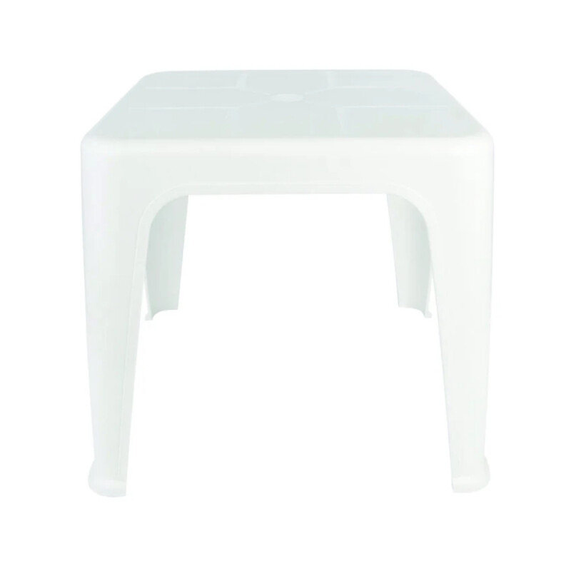 Mesa auxiliar cuadrada de jardín Blanca