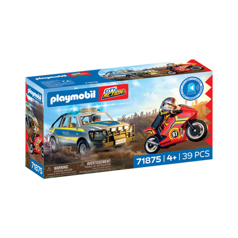 Persecución Policial con Luz y Sirena Playmobil 39 Piezas U