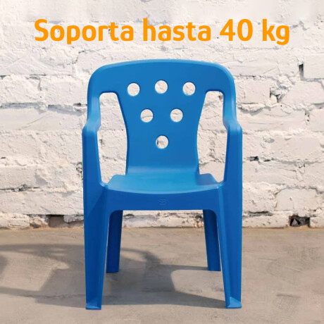 Silla Infantil Apoya Brazos 40kg Polipropileno Protección UV Azul