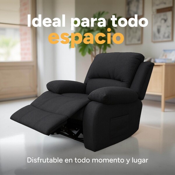 Sofá Sillón Poltrona Reclinable Masajeador Electrico Color Negro Tela