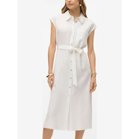 VMMYMILO SL CALF SHIRT DRESS WVN GA SNOW WHITE