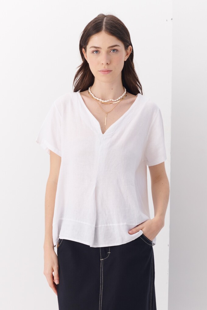 BLUSA LINO PEPPER BLANCO