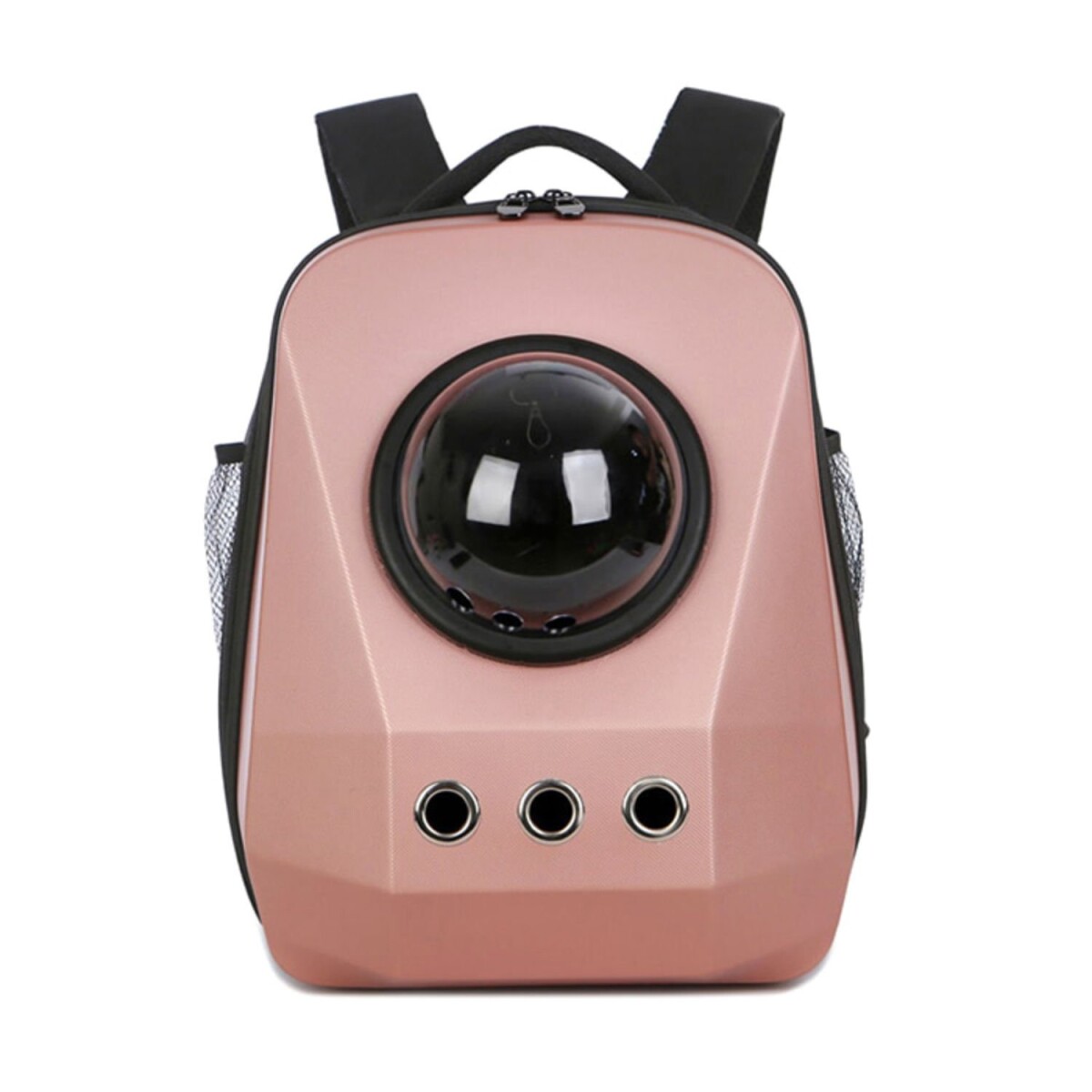 Mochila Transportadora Rigida Bolso Mascota Space Gato Perro - Color Variante Rosa Metalico 