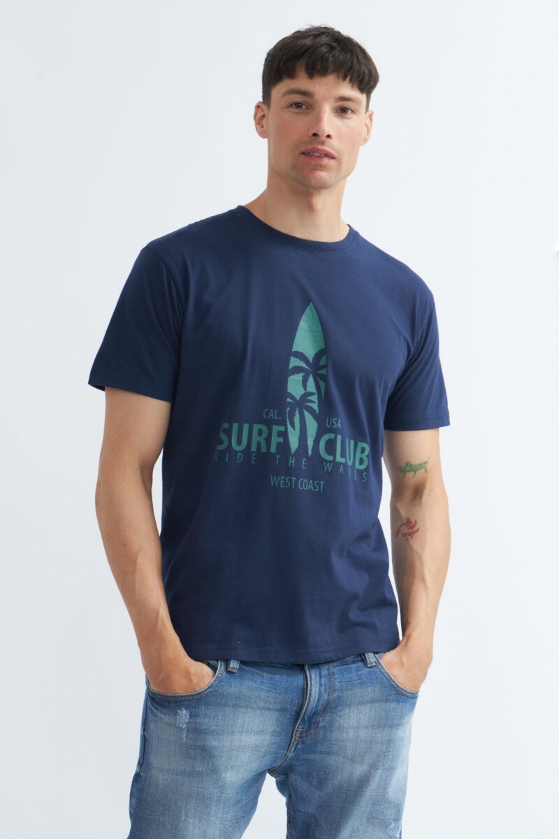 Remera Surf Club - Azul marino 