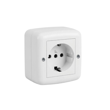 CAJA EXTERIOR CON SCHUKO ATENEA Caja Exterior con Schuko con Seguro Atenea Blanco