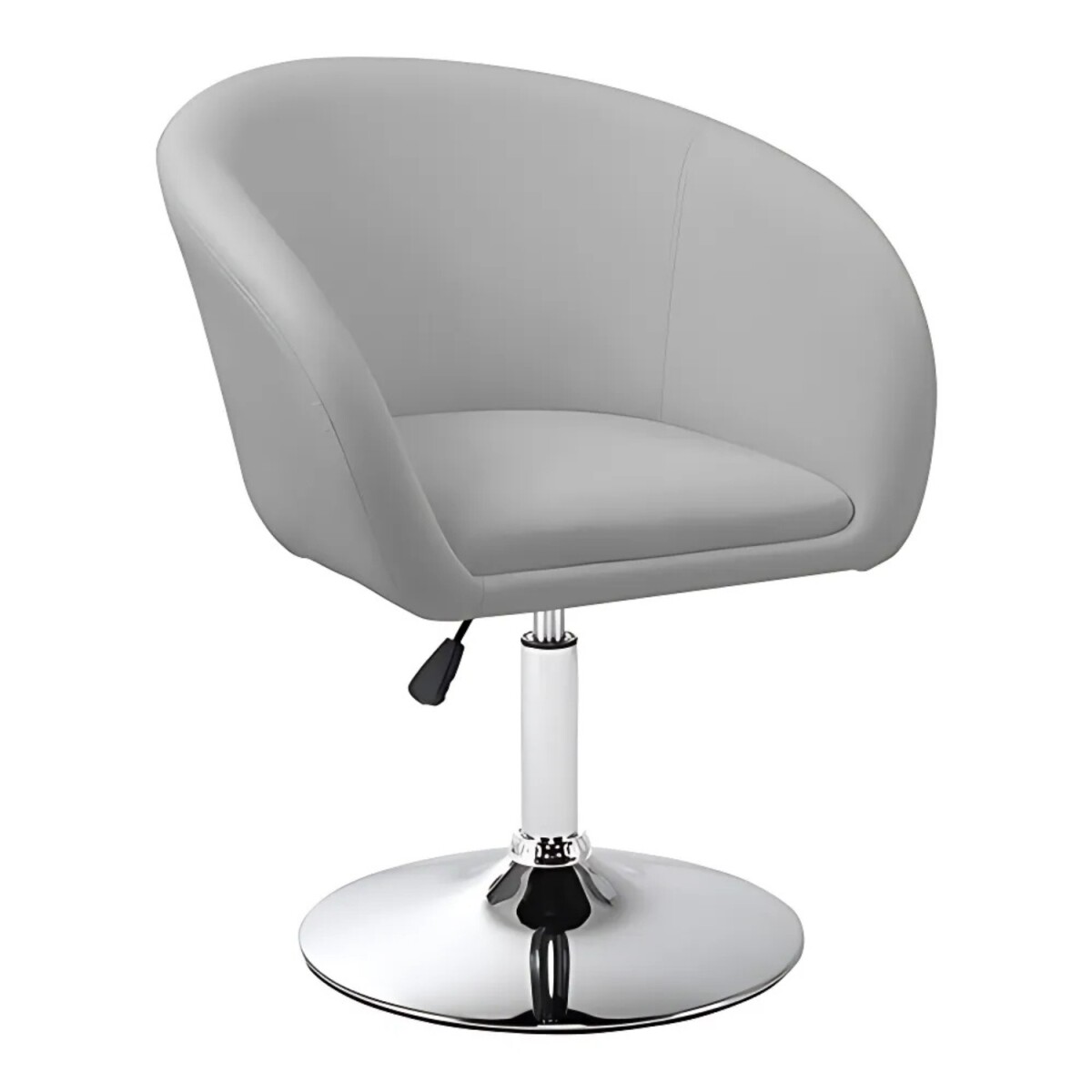 Silla Taburete Butaca con Respaldo en Cuero Lumax Modelo Stella - Plateado 