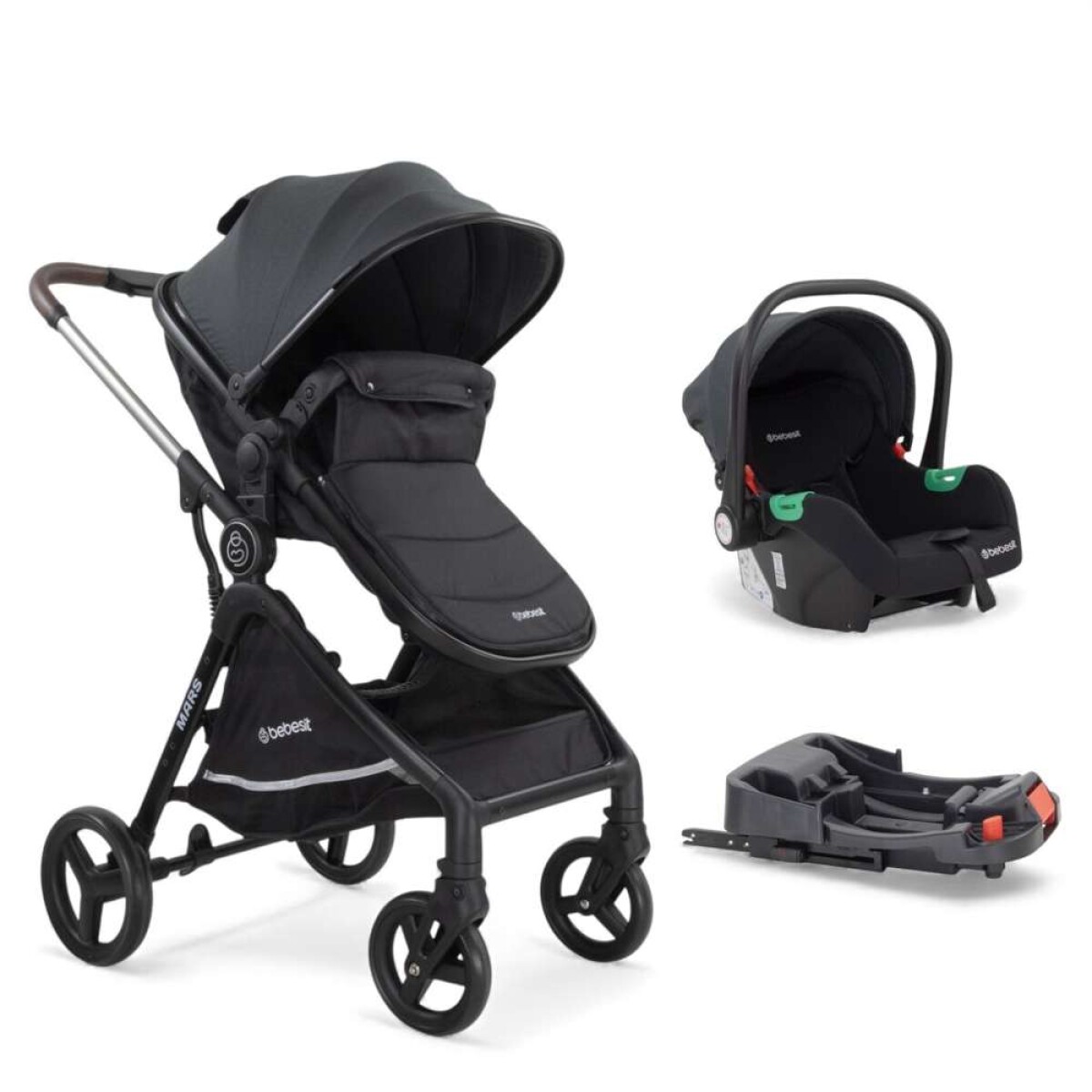 Bebesit Travel System Mars Lx Baby Silla I-Size + Base Isofix - Gris 