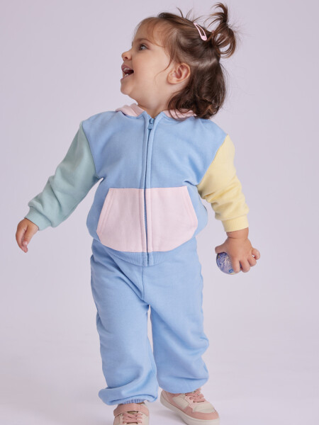Pantalón deportivo estampado Celeste