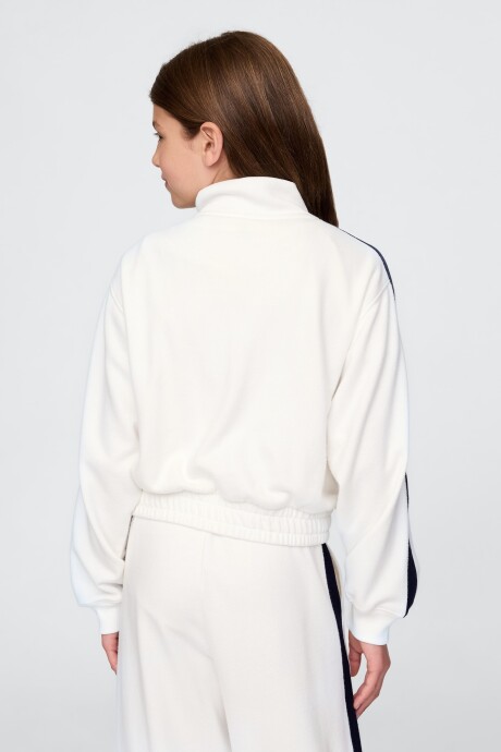 Campera Deportiva Sin Felpa Logo Gap Niña New Off White